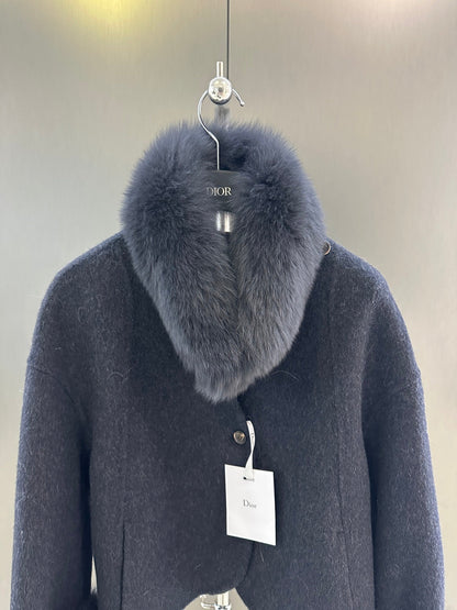 Elegant Fox Fur Coat with Matching Scarf