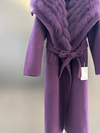 Winter Coat Detachable White Fox Fur Collar