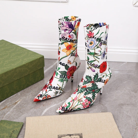 gg Early Autumn 8-Inch Floral Elastic Riding Boots