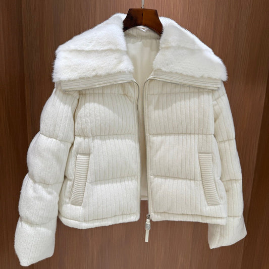 BC Down Jacket with Mink Collar & White Goose Down