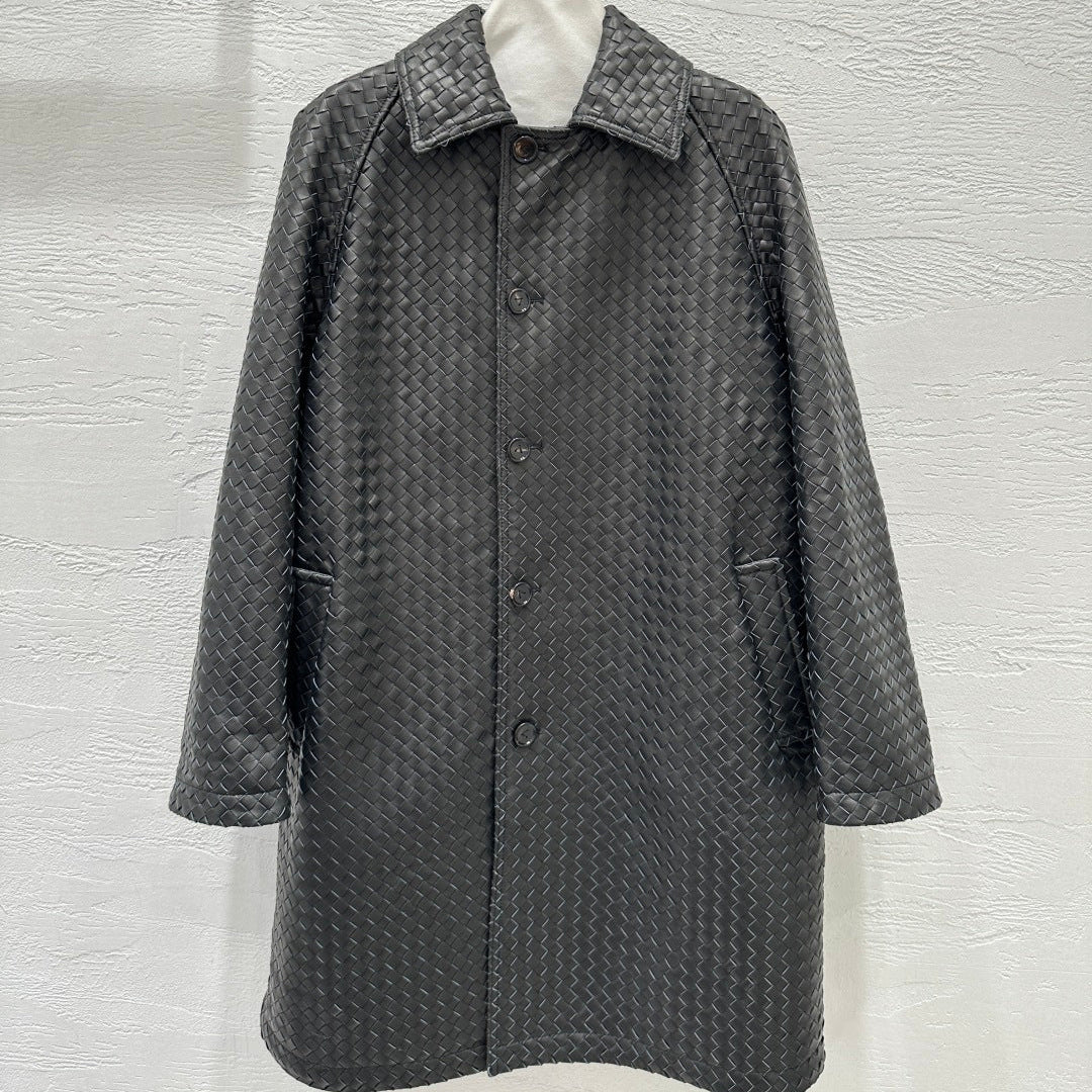 bv Woven Lambskin Oversized Jacket