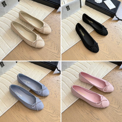 CC 25C Ballet Flat Suede Calfskin