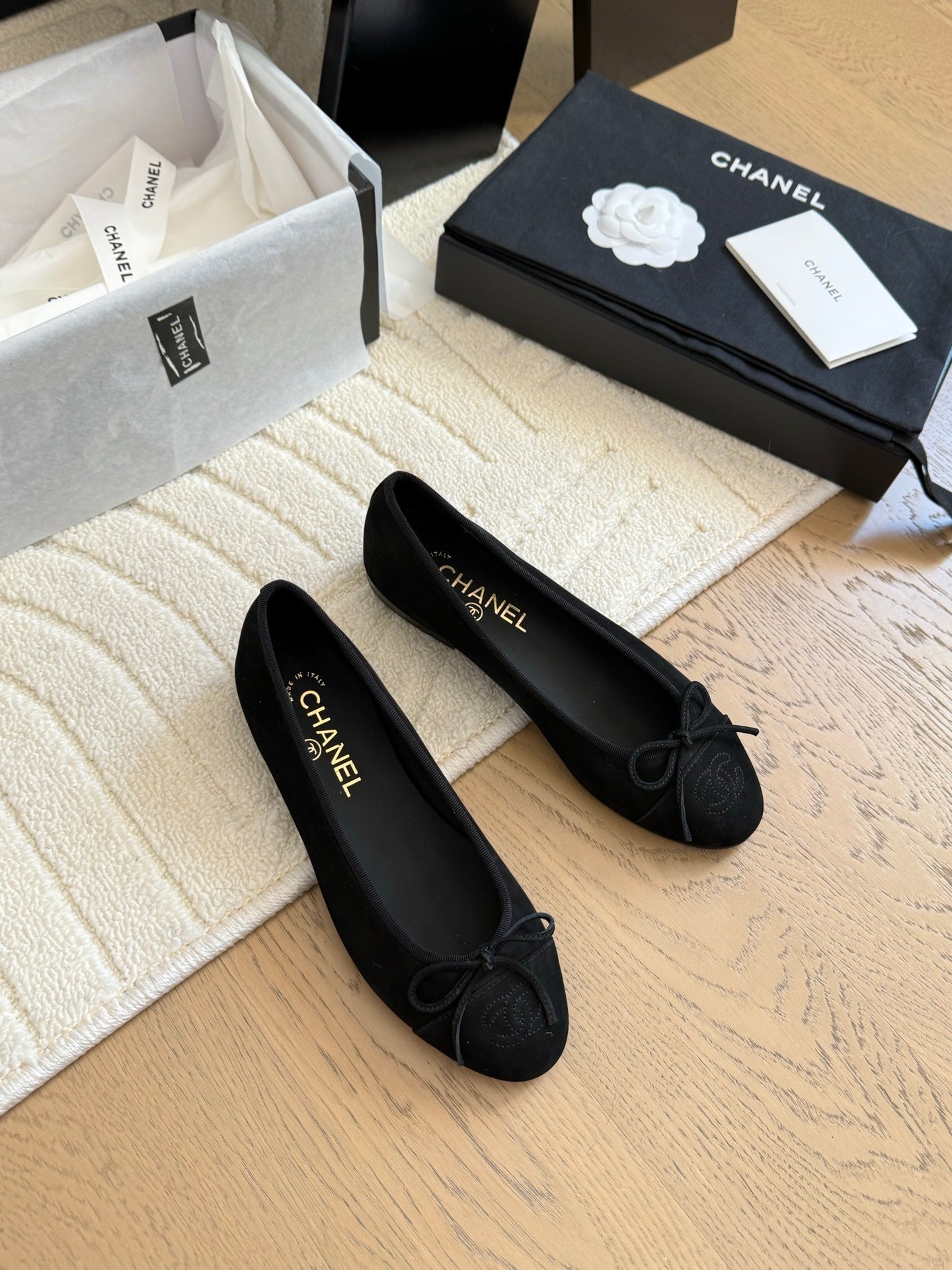 CC 25C Ballet Flat Suede Calfskin