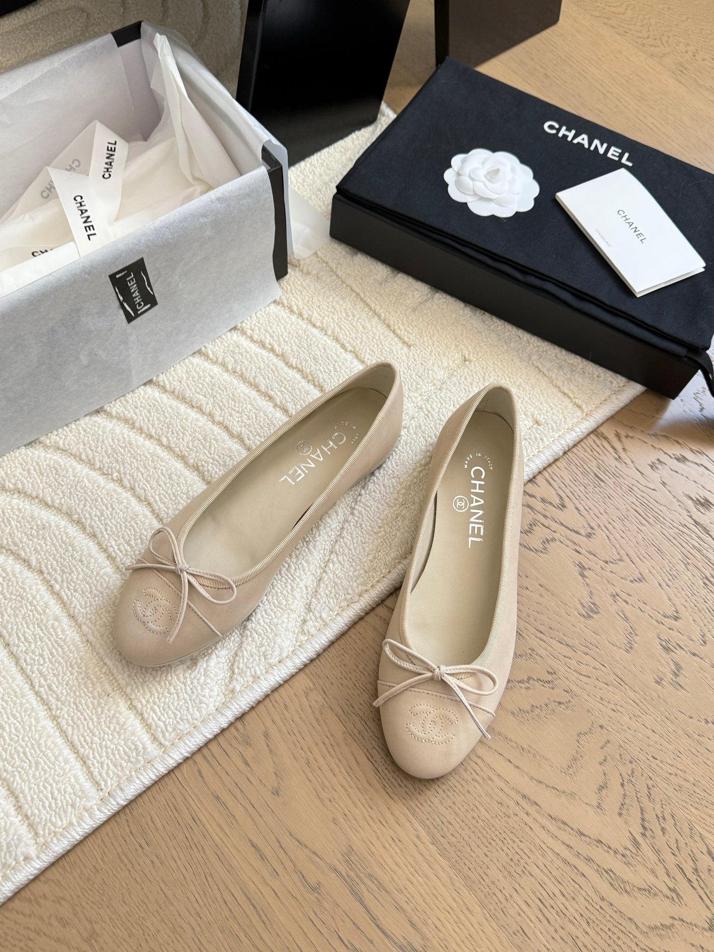 CC 25C Ballet Flat Suede Calfskin