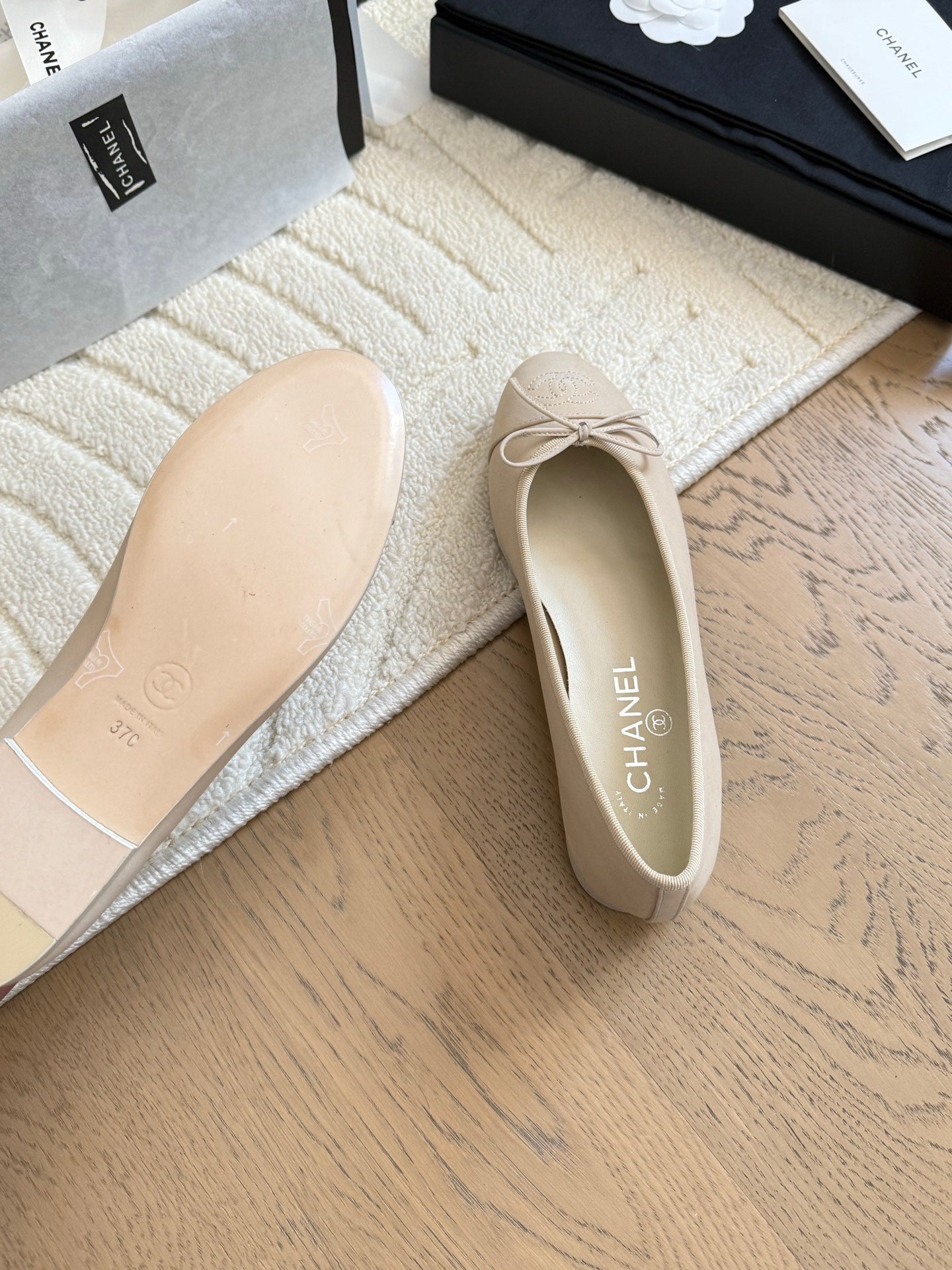 CC 25C Ballet Flat Suede Calfskin