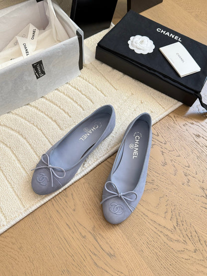 CC 25C Ballet Flat Suede Calfskin