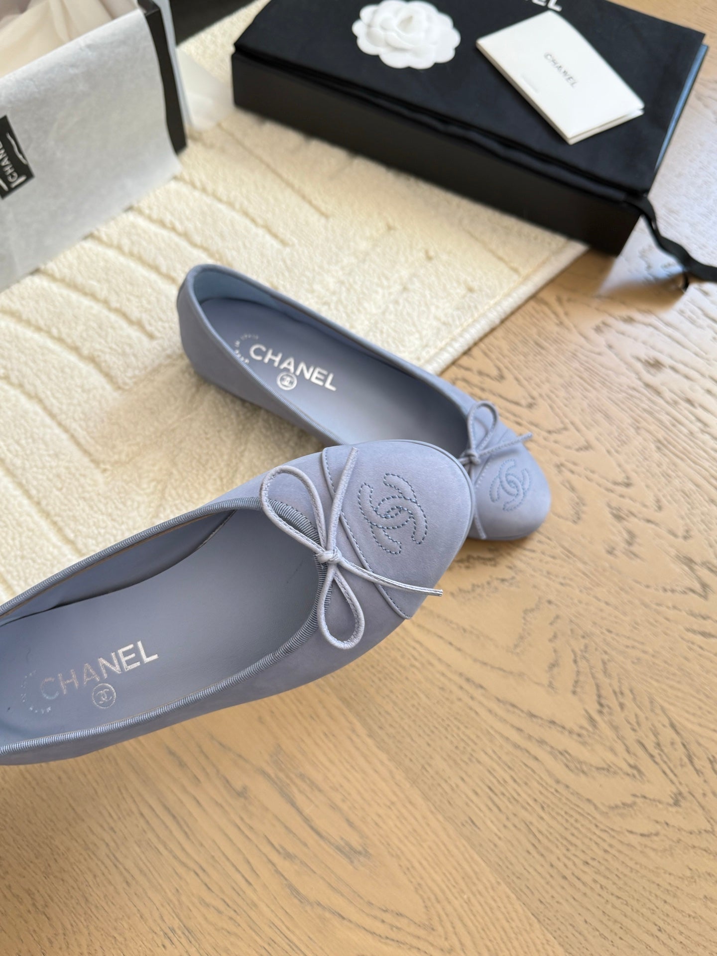 CC 25C Ballet Flat Suede Calfskin