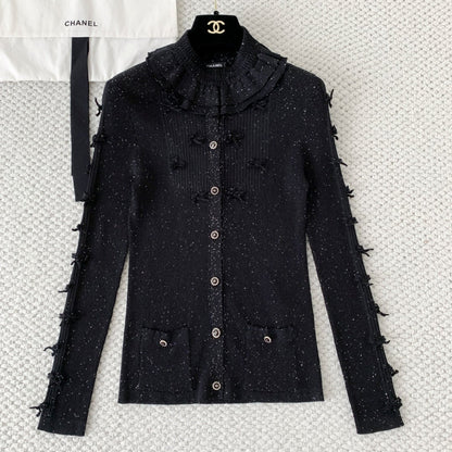 chSilver Bow Knit Cardigan