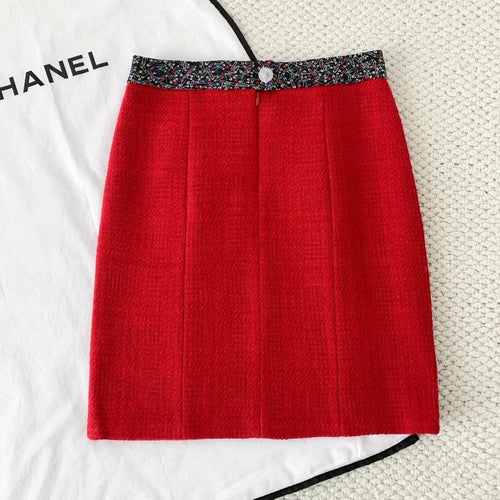 C24A Tweed Patchwork Skirt