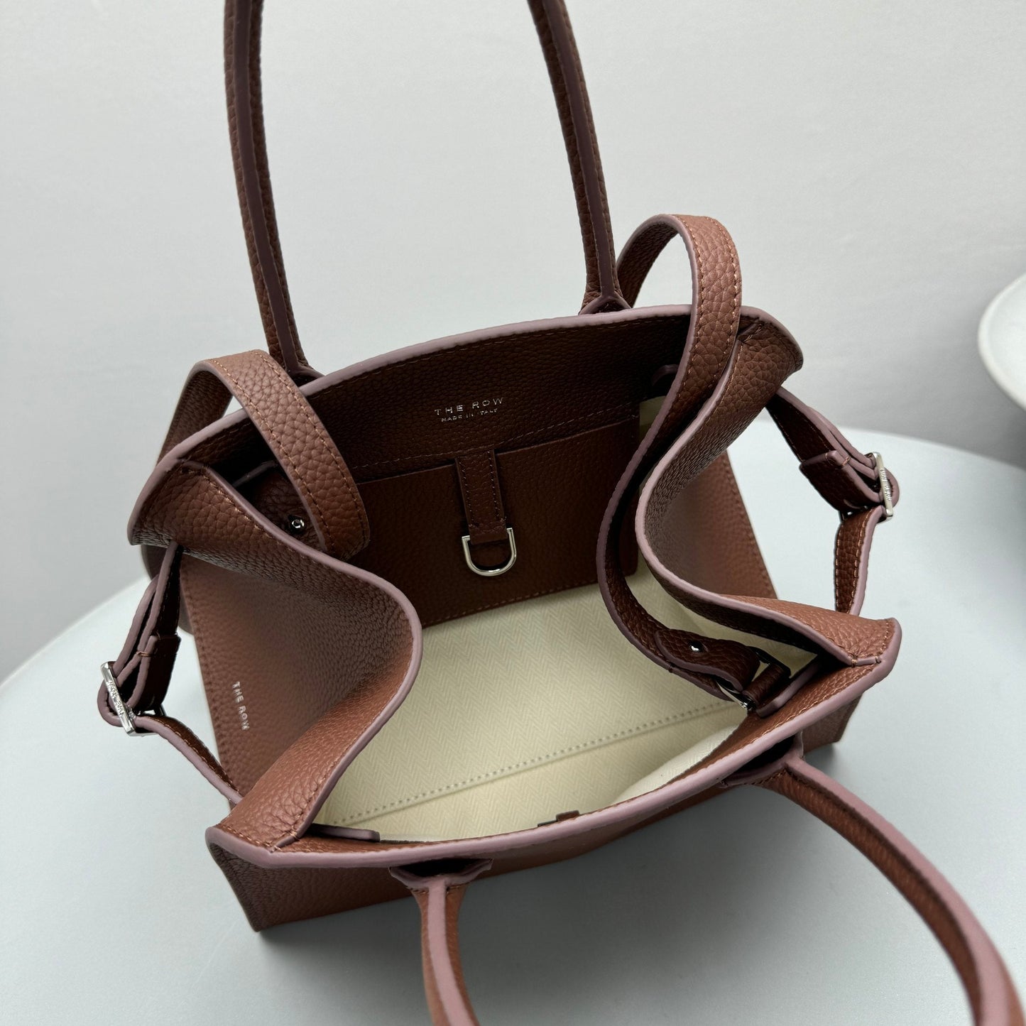 The Row Margaux 10 26cm Tote Bag In Grained Calfskin