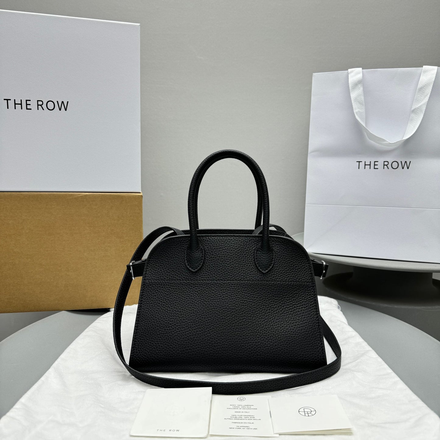 The Row Margaux 10 26cm Tote Bag In Grained Calfskin