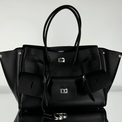 Bel Air Carry All Bag 29 In Black Nappa Lambskin Silver Hardware