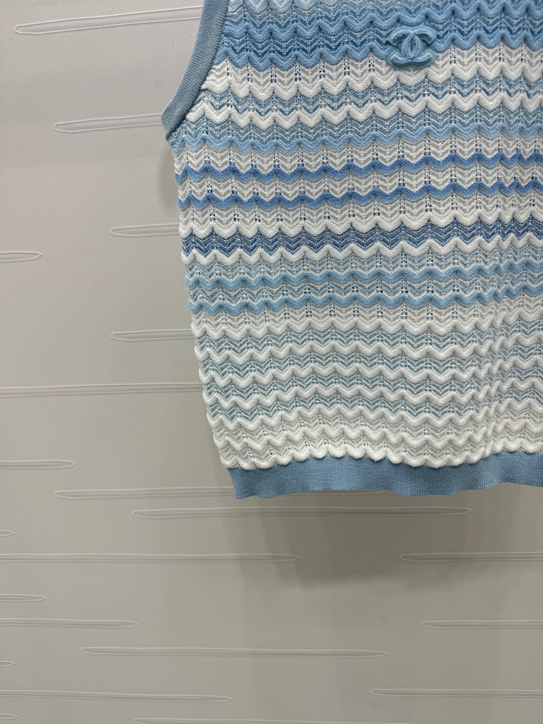 CC 25 Tank Top Baby Blue mix White Polyester 233563