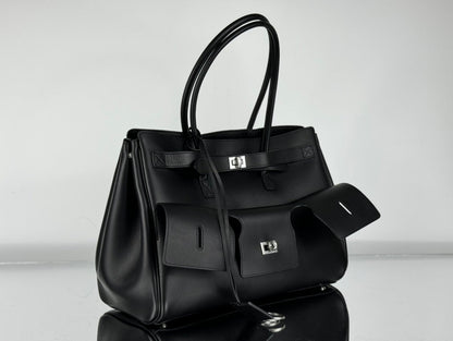 Bel Air Carry All Bag 29 In Black Nappa Lambskin Silver Hardware