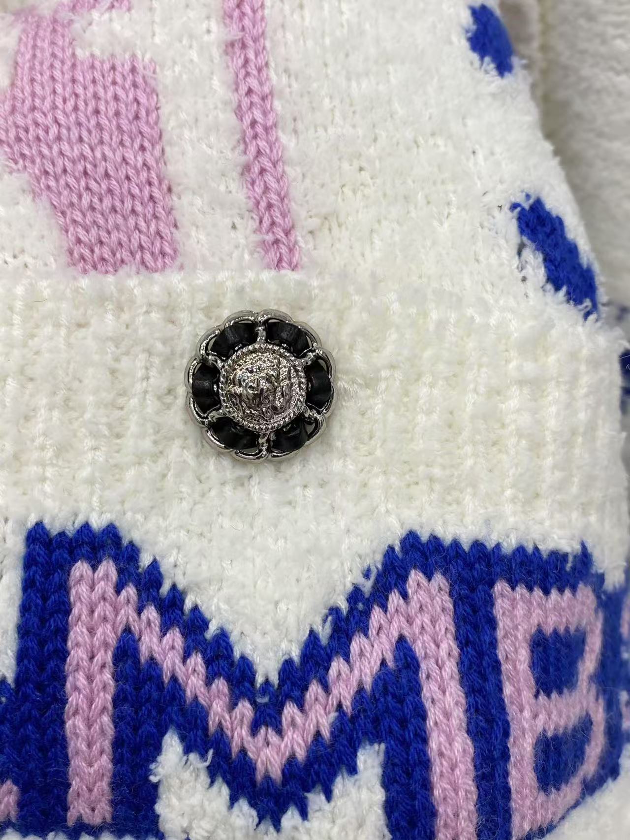 CC SS23 Cream Multicolor Logo Cardigan