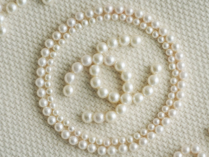 CC Large Tote 39 Light Beige Canvas Pearl Logo