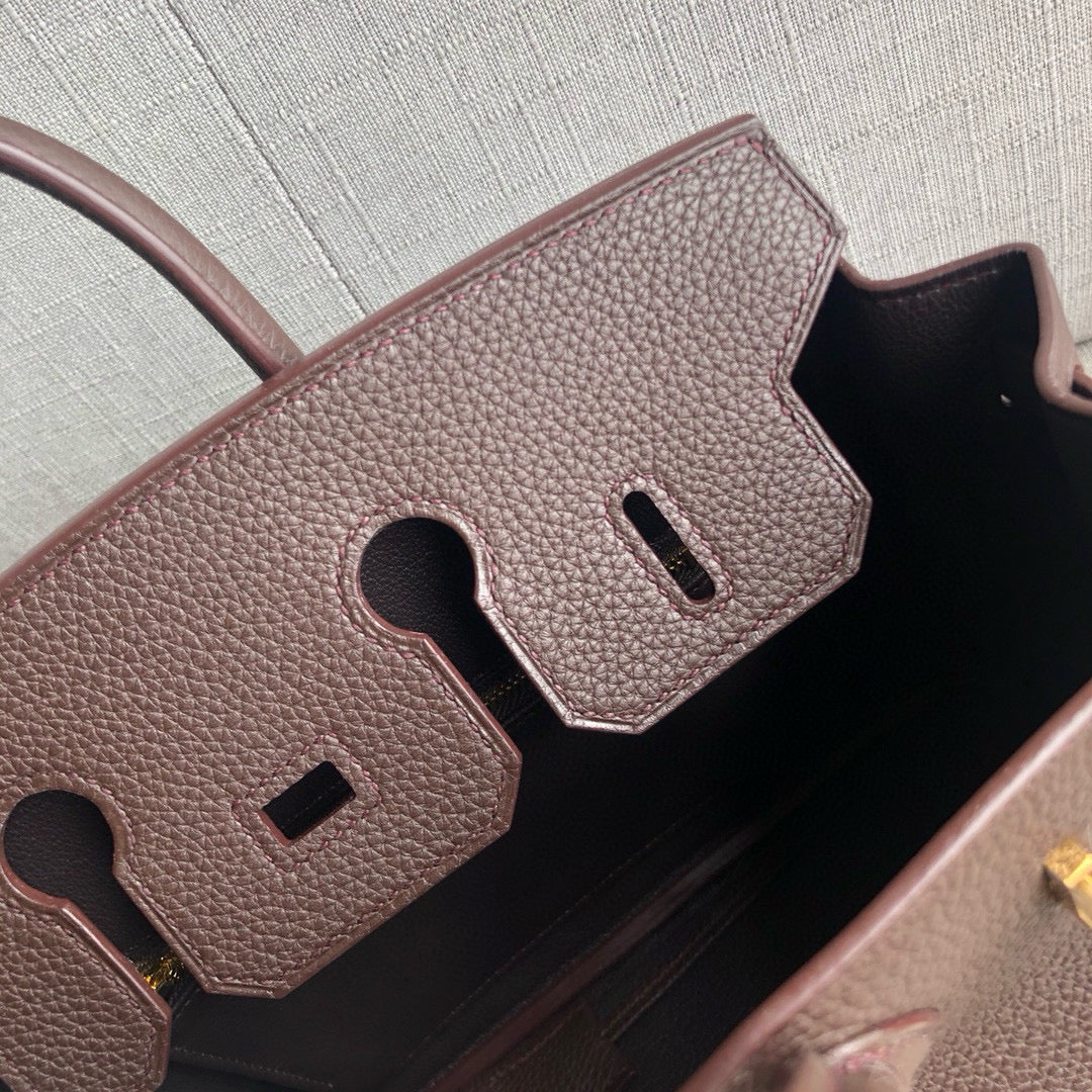 HM Bir 25cm Cafe Togo Leather Gold Hardware