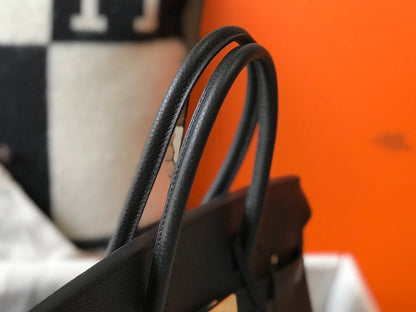 HM B 35cm Black Togo Leather Gold Hardware