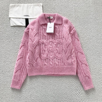 Top-Grade Mohair & Wool Embroidered Sweater Fabric