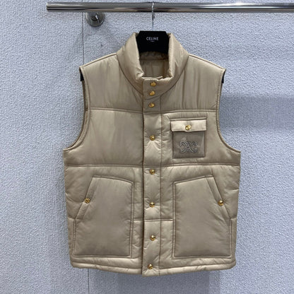 Triumphal Arch Embroidered Cotton Vest Stand Collar