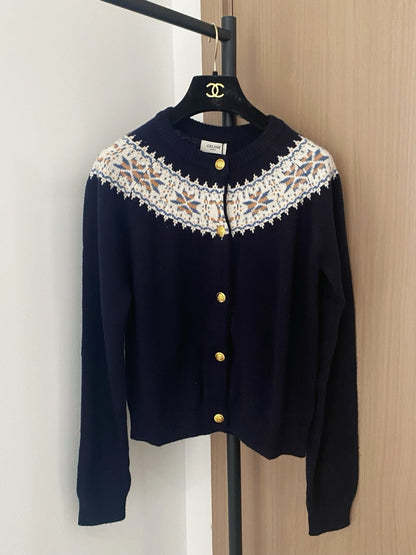 Two-Tone Logo Cardigan Sophisticated & Stylish