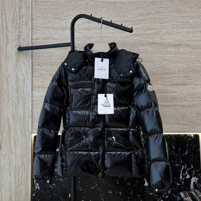 White Goose Down Glossy Puffer Jacket