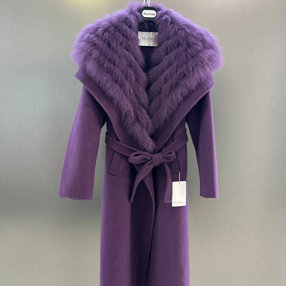 Winter Coat Detachable White Fox Fur Collar