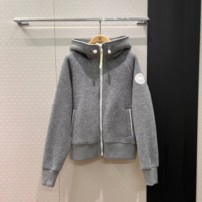 Winter Goose Wool Hooded Jacket Classic Logo