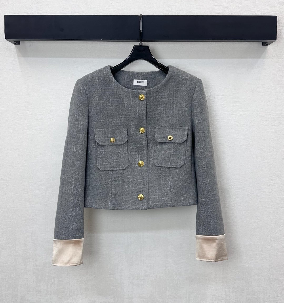 Winter Wool Dress Jacket & Skirt Set Round Neck