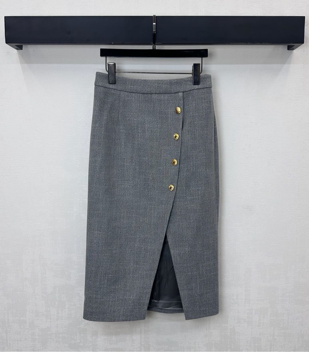 Winter Wool Dress Jacket & Skirt Set Round Neck