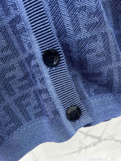 Fendi Embroidered Stretch Linen Blend Cardigan