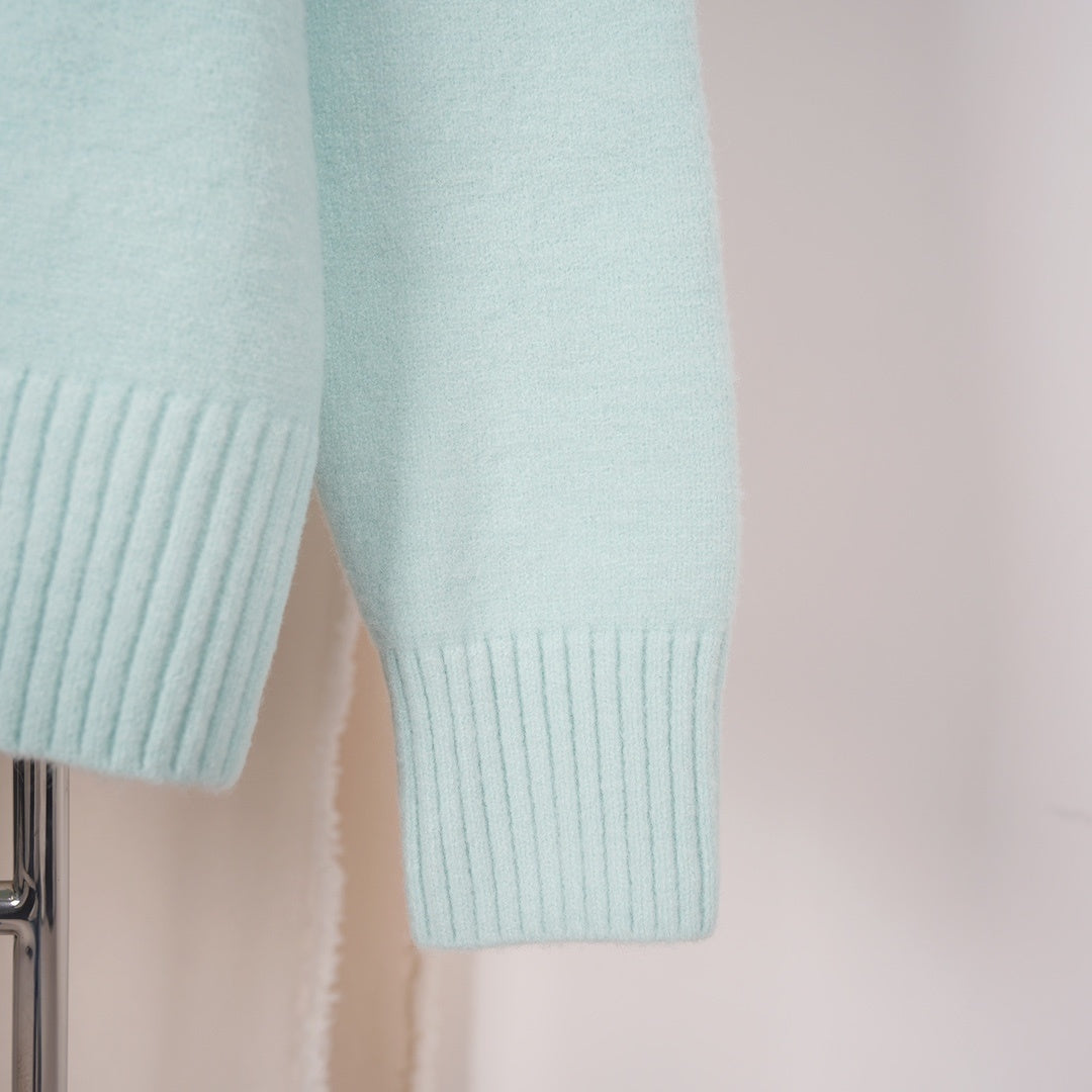 A Cloud-Themed Alpaca Wool Cardigan