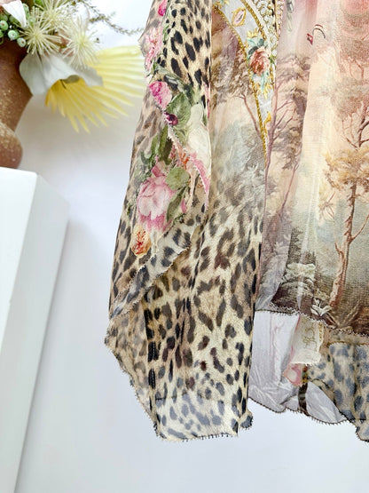 High-Neck Ruffled Batwing Sleeve Loose Long Dress