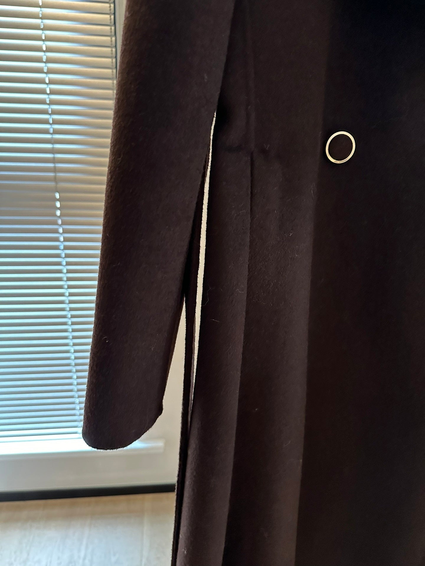 chDark Brown/Black Wool Double-Breasted Coat
