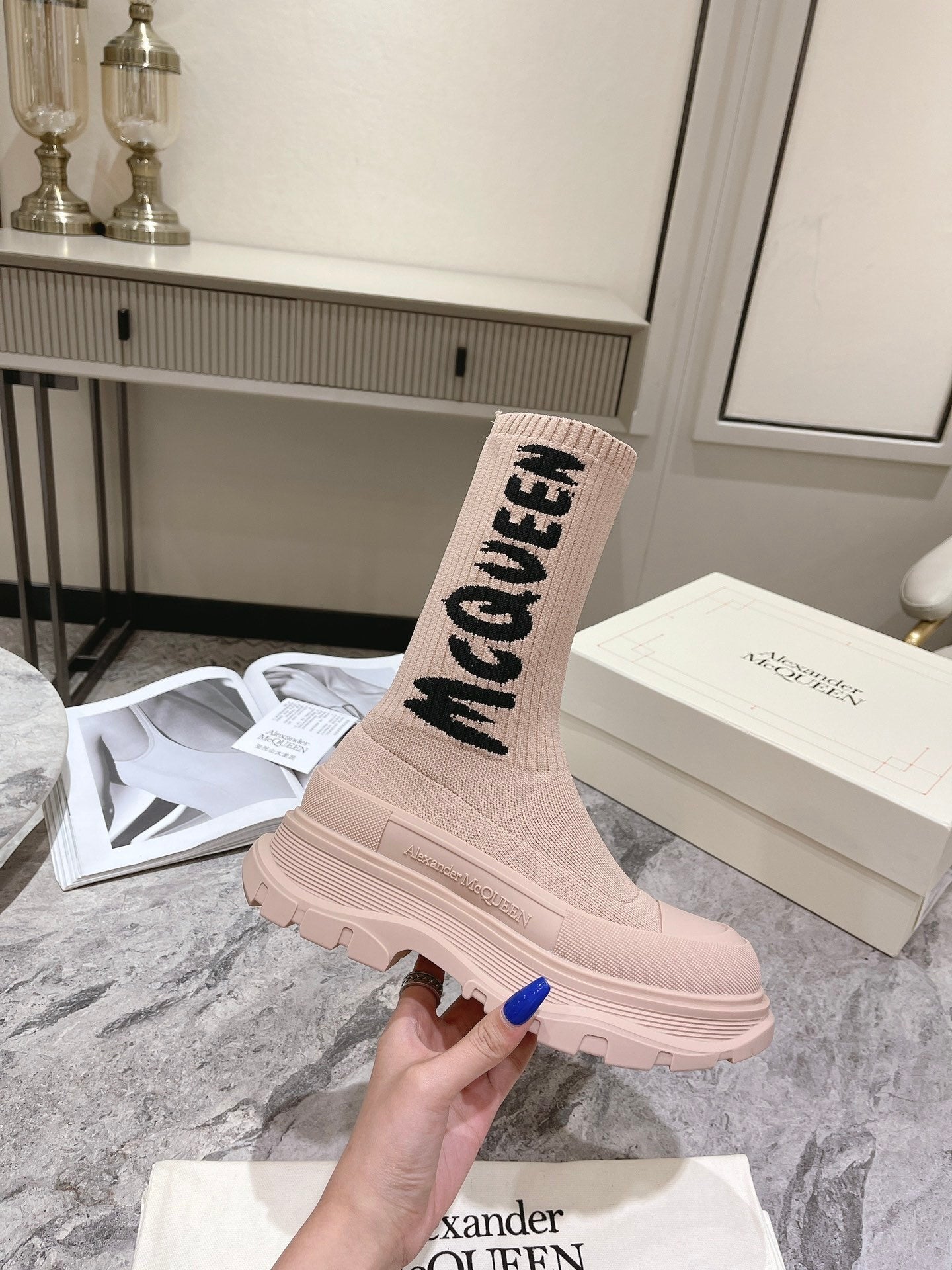 MQ Graffiti Knitted Tread Slick Boots