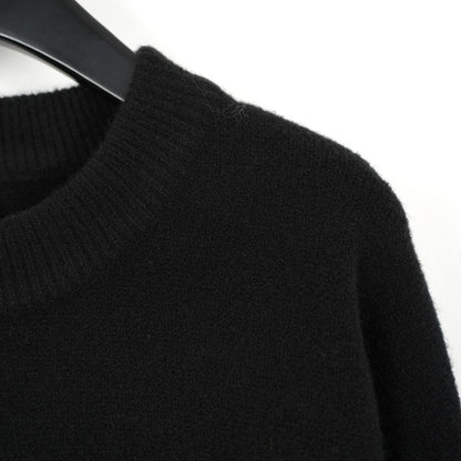 Ami Alpaca Wool White Heart Crew Neck Pullover