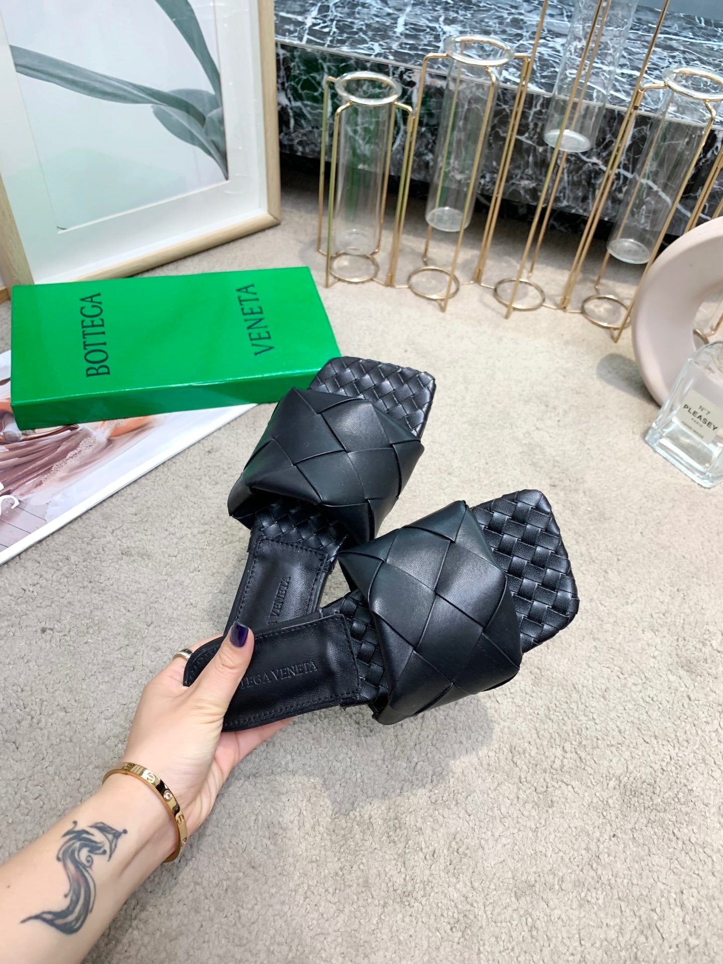 Bottega Veneta Women’s Chunky Woven Flat Sandals