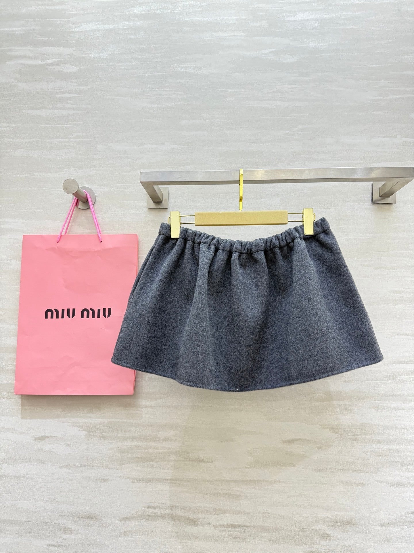 Miu Double-Faced Wool Midi Skirt