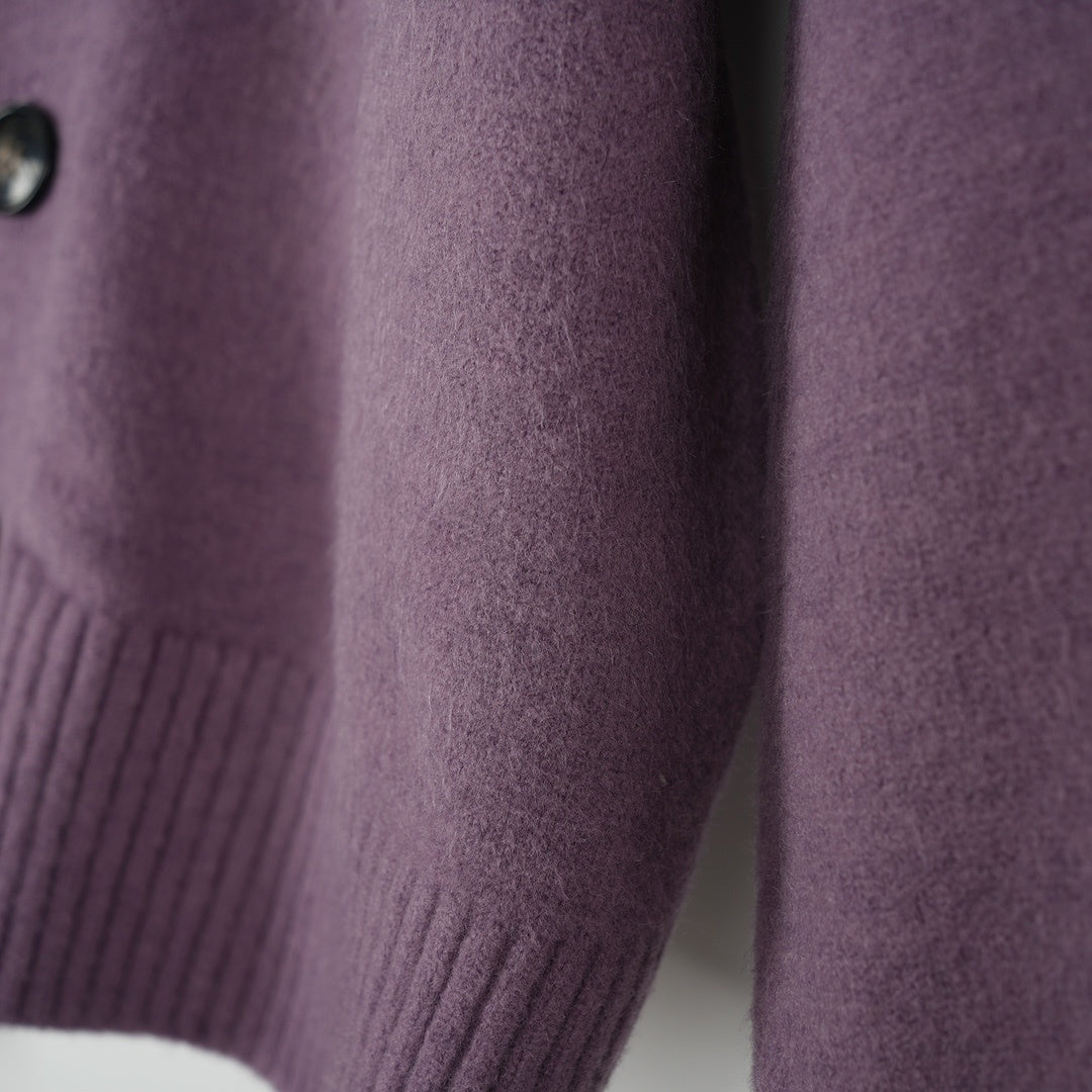 A Alpaca Wool White Heart Cardigan Unisex Loose Fit