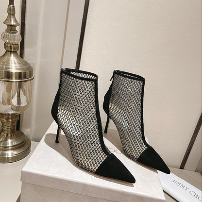 W204 Autumn/Winter Lace Rhinestone High-Heeled Boots