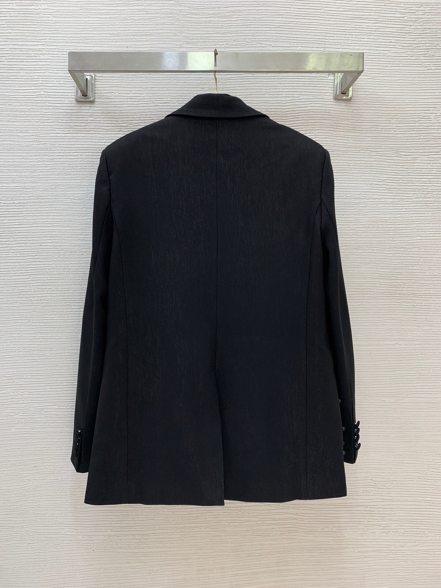 Ostrich Feather Trim Beaded Bee Suit Jacket Double-Breasted