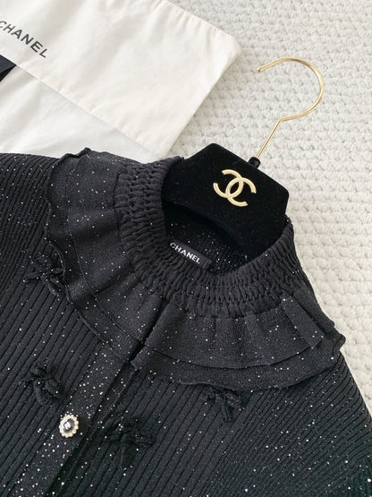 chSilver Bow Knit Cardigan