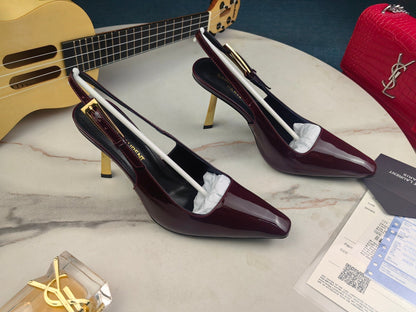 sl Stiletto Heel Electroplated Open Back Shoes