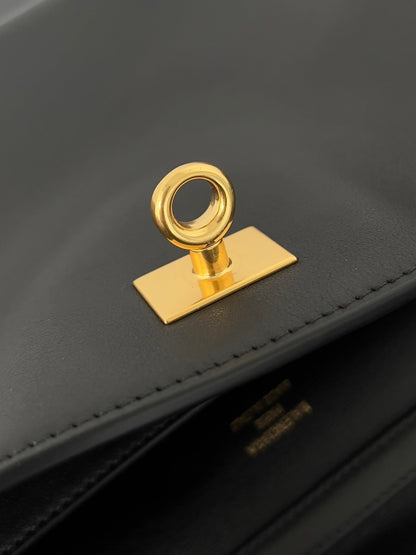 Rodeo Medium Black Leather Handbag for Women