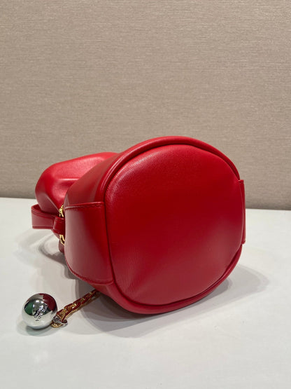 pra Petit Sac Noir Nappa Leather Mini Bucket Bag