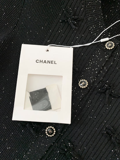 chSilver Bow Knit Cardigan