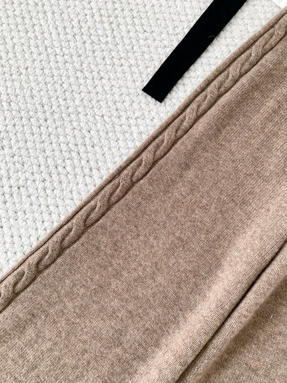 Camel Cable Knit Coarsehair Pants