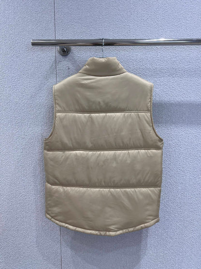 Triumphal Arch Embroidered Cotton Vest Stand Collar