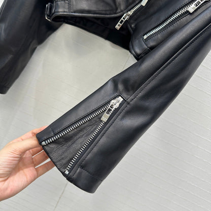 Ultra-Short 100% Lambskin Moto Jacket