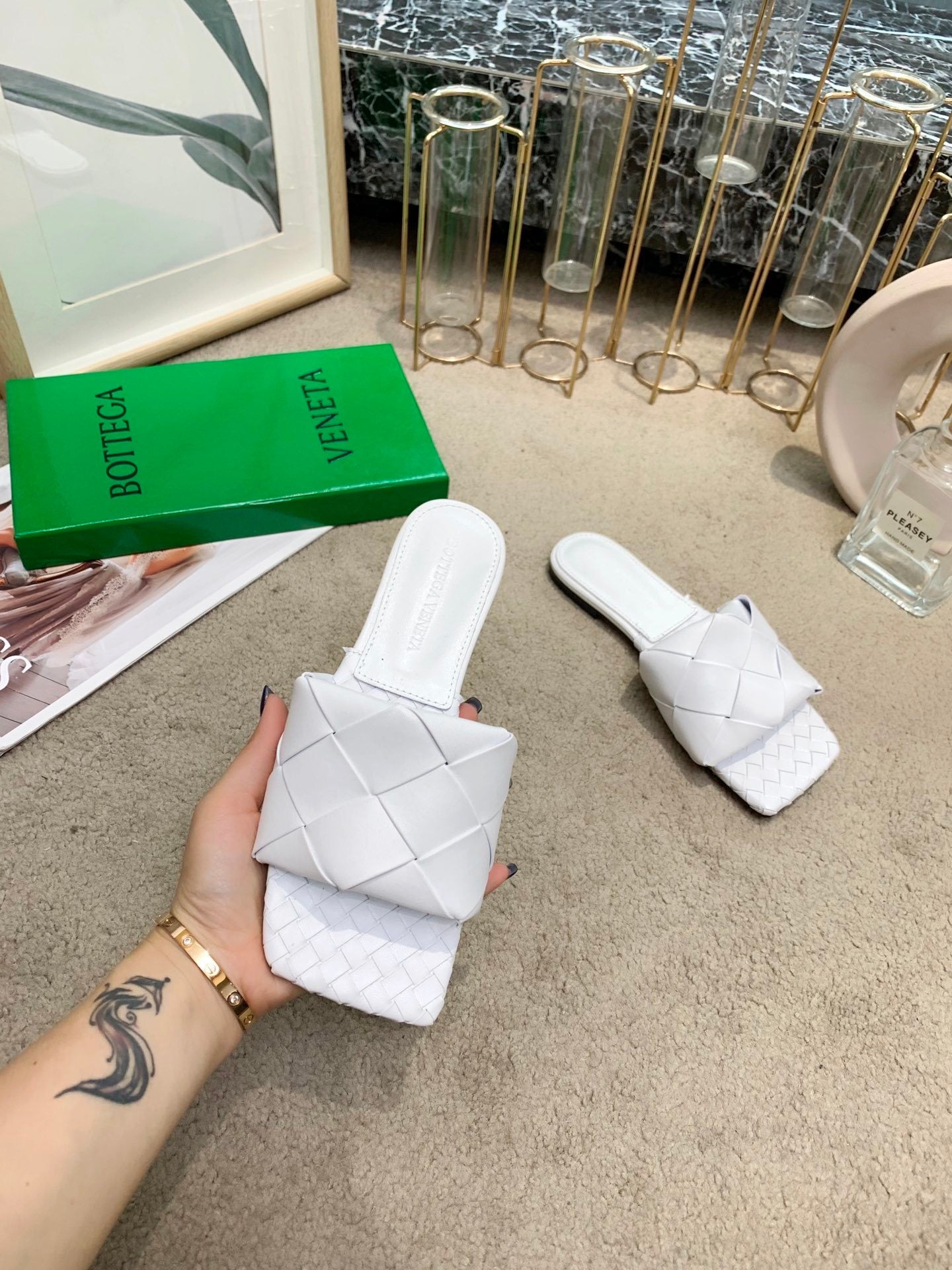 Bottega Veneta Women’s Chunky Woven Flat Sandals